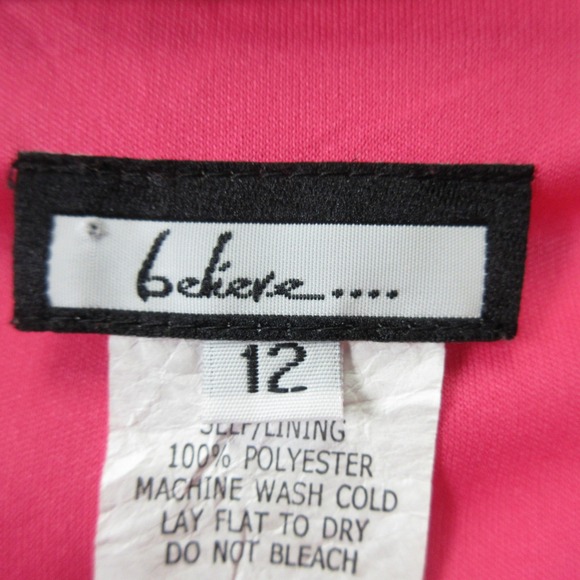 Y2K Vtg Believe Maxi Dress Women's Size 12 Pink Stripe Slip Cowl Neck Sleeveless - Picture 2 of 7